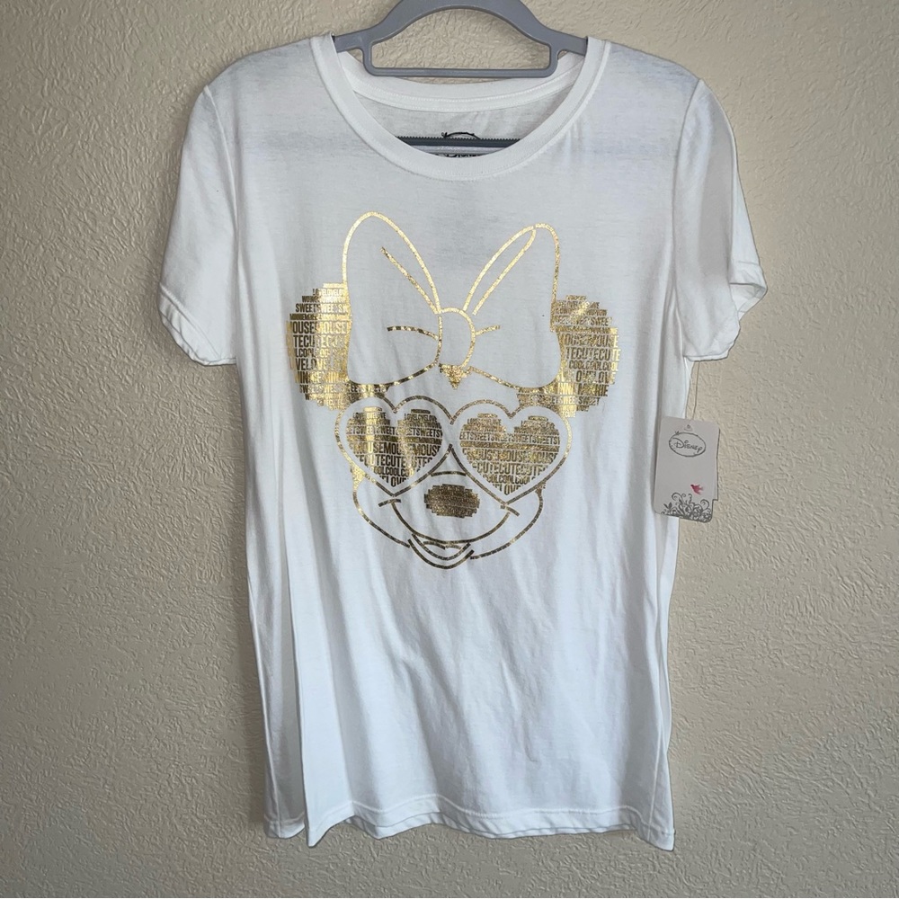 Disney Minnie Mouse Gold Graphic Tee Juniors XL